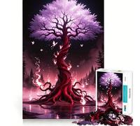 Mystical Tree with Butterflies And Flames 1000 Piece Jigsaw Puzzles for Adults Jigsaw Brain Play Relax Mind Sharp Edge Premium Gift (38x52cm)