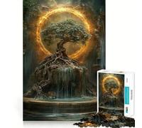 Mystical Tree with Fire Ring 1000 Piece Jigsaw Puzzles for Teenagers Jigsaw Mind Puzzle Tension Relief Art Assembly Premium Gift (38x26cm)
