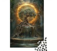 Mystical Tree with Fire Ring Adult Jigsaw Puzzle, 1000 Pieces, 52x38cm/1000pcs, Indoor Activity Away from Screens, Evening Leisure And Puzzle Lovers