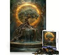 Mystical Tree with Fire Ring Jigsaw Puzzles for Adults 1000 Piece Reason Skill Toy Anxiety Relief Exact Cut Elegant Gift (50x75cm)