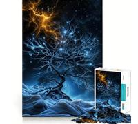 Mystical Tree with Lightning 1000 Piece Jigsaw Puzzles for Adults Jigsaw Logic Sense Toy Leisure Fun Smooth Edge Heartfelt Gift (38x52cm)