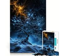 Mystical Tree with Lightning Hard Jigsaw Puzzle for Adults 1000 Pieces Strong Logic Toy Bonding Time Clear Edge (50x75cm)
