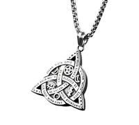 Mystical Triple Goddesses Trinitys Knot Necklace With Engraved Inspirational Word And Mystics Symbols Alloy Accessory, As the pic show, Metal, No Gemstone
