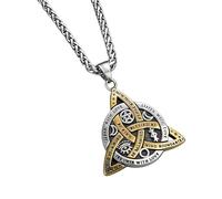 Mystical Triple Goddesses Trinitys Knot Necklace With Engraved Inspirational Word And Mystics Symbols Alloy Accessory, As the pic show, Metal, No Gemstone