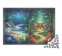 Mystical Underwater Ocean Creatures 1000 Piece Jigsaw Puzzle Paper for Adults Enchanted Deep Sea Scene Puzzle Game for Family Home Relaxation Gift 52x38cm/1000pcs