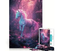 Mystical Unicorn In Forest 1000 Piece Jigsaw Puzzles for Teenagers Jigsaw Reason Skill Toy Shared Fun Tight Cut Wall Art Decor (38x52cm)
