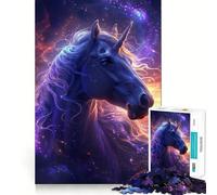 Mystical Unicorn in Space Adults Puzzles 1000 Piece Jigsaws Strengthen Recall Relaxing Fun Quality Edge Festival Gift (50x75cm)