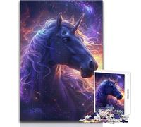 Mystical Unicorn in Space Jigsaw Puzzles1000 Pieces Educational Mental Focus Game Heartwarming Special Present Idea Size 38x52cm