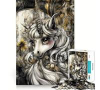 Mystical Unicorn Portrait Adult Jigsaw Puzzles1000 Pieces Mind Exercise Toy Tension Relief Design Assembly Lovely Present (38x26cm)