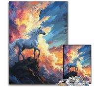 Mystical Unicorn Sunset 1000Pc Adults Jigsaw Puzzle Jigsaw Puzzles for Adults Adult Game Gift Family Interactive Game Brain Challenge Gift 1000 PCS(75x50cm)