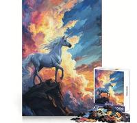 Mystical Unicorn Sunset Jigsaw Puzzles for Adults1000 Piece Mind Exercise Toy Indoor Fun Precision Cut (38x26cm)