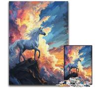Mystical Unicorn Sunset Puzzle 1000 Pieces Jigsaw Puzzles for Adults for Parents Lovers FriendsAge 14 1000 PCS(38x26cm)