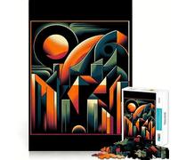 Mystical Urban Sunset 1000 Piece Jigsaw Puzzles for Teenagers Jigsaw Reason Skill Toy Shared Fun Tight Cut Wall Art Decor (50x75cm)