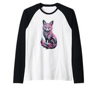 Mystical Vibrant Fox Art Fantasy Raglan Baseball Tee