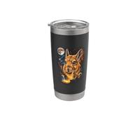 Mystical Viscacha Howling Full Moon Mountain Art Stainless Steel Insulated Tumbler