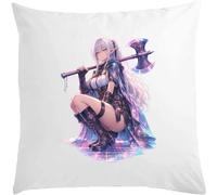 Mystical Warrior with Glowing Axe White Pillow 40x40cm With Filler White