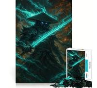 Mystical Warrior with Glowing Sword Jigsaw Puzzles for Teenagers 1000 Pieces Fine Logic Toy Soft Relax Neat Edge Premium Gift (50x75cm)