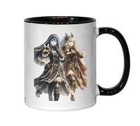 Mystical Warriors in Detailed Armor Ceramic Tea Coffee Mug Black
