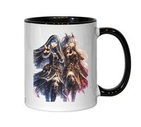 Mystical Warriors in Elaborate Armor Ceramic Tea Coffee Mug Black