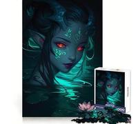 Mystical Water Nymph with Glowing Eyes Jigsaw Puzzles for Adults 1000 Pieces Mind Skill Toy Slow Enjoy Design Assembly Lovely Gift (38x52cm)