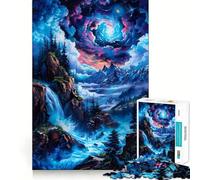 Mystical Waterfall Landscape Jigsaw Puzzle for Adults 1000 Pieces Intellect Toy Peaceful Fun Precise Cut Santa Wish List (38x26cm)