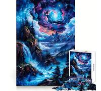 Mystical Waterfall Landscape Jigsaw Puzzle for Adults 1000 Pieces Intellect Toy Peaceful Fun Precise Cut Santa Wish List (38x26cm)