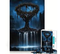 Mystical Waterfall Tree 1000 Piece Jigsaw Puzzles for Adults Jigsaw Brain Play Relax Mind Sharp Edge Premium Gift (38x26cm)