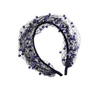 Mystical Wedding Headpiece Handcrafts Pearls Embellished Bridal Veil Headband Romantics Wedding Hair Accessory Face-Covering Veil Headband