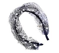 Mystical Wedding Headpiece Handcrafts Pearls Embellished Bridal Veil Headband Romantics Wedding Hair Accessory Pearls Decorated Bridal Headwear Veil