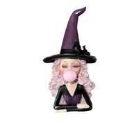 Mystical Whimsical Witch Blowing Gum With And Bow Halloween Décor Witchcraft Collectible Unique Home & Decoration (Purple, 20cm)