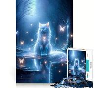 Mystical White Cat 1000 Piece Jigsaw Puzzles for Adults Teenagers Logic Toy Relax Time Precision Cut (38x52cm)