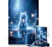 Mystical White Cat 1000 Piece Jigsaw Puzzles for Adults Teenagers Logic Toy Relax Time Precision Cut (38x52cm)