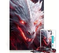 Mystical White Dragon Jigsaw Puzzles 1000 Piece for Teenagers Strengthen Memory Home Leisure Clean Edge Cherished Gift (50x75cm)