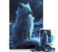 Mystical White Fox 1000 Piece Jigsaw Puzzle for Adults Logic Toy Relaxing Fun Design Assembly Santa Wish Gift (50x75cm)