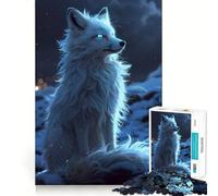 Mystical White Fox 1000 Pieces Jigsaw Puzzles for Adults Clear Logic Toy Relaxing Fun Perfect Cut Elegant Gift (38x26cm)