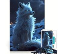Mystical White Fox 1000 Pieces Jigsaw Puzzles for Teenagers Wise Think Toy Calm Fun Clear Cut Art Collectible (38x52cm)