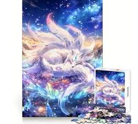 Mystical White Fox for Adults 1000 Piece Jigsaw Puzzle Thought Toy Anxiety Relief Precise Edge Thoughtful Gift (50x75cm)