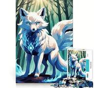 Mystical White Fox in Forest 1000 Pieces Jigsaw Puzzles for Adults Strong Logic Toy Relaxing Fun Clear Edge Memorable Gift (50x75cm)