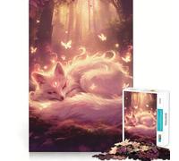 Mystical White Fox Jigsaw Puzzles for Teenagers 1000 Piece Mental Toy Leisure Fun Premium Cut Thoughtful Gift (38x52cm)