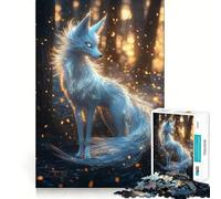 Mystical White Fox Jigsaw Puzzles for Teenagers 1000 Piece Mental Toy Leisure Fun Premium Cut Thoughtful Gift (38x26cm)