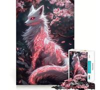 Mystical White Fox with Red Markings 1000 Piece Jigsaw Puzzles for Adults Teenagers Logic Toy Relax Time Precision Cut (38x52cm)