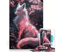 Mystical White Fox with Red Markings Puzzles for Teenagers 1000 Piece Brain Tease Toy Stress Release Premium Cut Amazing Present (50x75cm)