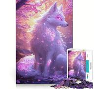 Mystical White Wolf Jigsaw Puzzles for Adults 1000 Pieces Strong Logic Toy Calming Play Clear Edge Artistic Gift (38x52cm)