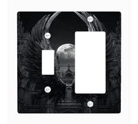 Mystical Wings Light Switch Cover Plates, Midnight Black Gothic Design for Home Decor, Thermoplastic Wall Plates, Standard Size Toggle Rocker
