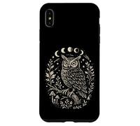 Mystical Wise Owl Folk Art Moon Phases Celestial Stars Case for iPhone XS Max