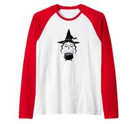 Mystical Witch Brewing Spells Halloween Enchantment Raglan Baseball Tee, Men, Red/White, XL