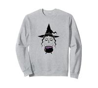 Mystical Witch Brewing Spells Halloween Enchantment Sweatshirt, Adult Unisex, Heather Grey, XXL