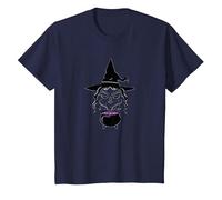 Mystical Witch Brewing Spells Halloween Enchantment T-Shirt, Kids, Navy, 10 Years