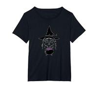Mystical Witch Brewing Spells Halloween Enchantment T-Shirt, Women's Plus, Black, 2X