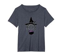 Mystical Witch Brewing Spells Halloween Enchantment T-Shirt, Women's Plus, Heather Blue, 2X